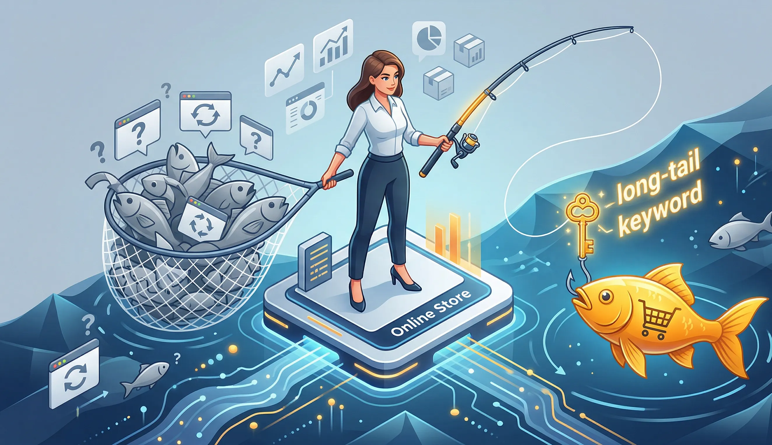 كيف تستخدم (الكلمات المفتاحية الطويلة - Long-tail Keywords) في وصف منتجاتك لاصطياد العميل الجاهز للشراء؟