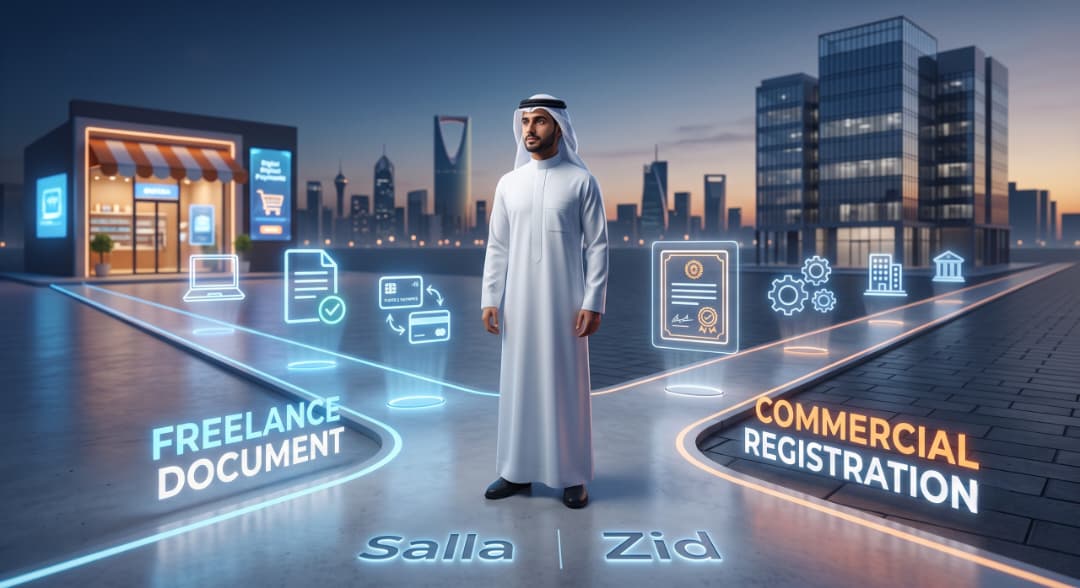 وثيقة العمل الحر أم السجل التجاري؟ أيهما الأنسب لمتجرك الإلكتروني على سلة وزد؟