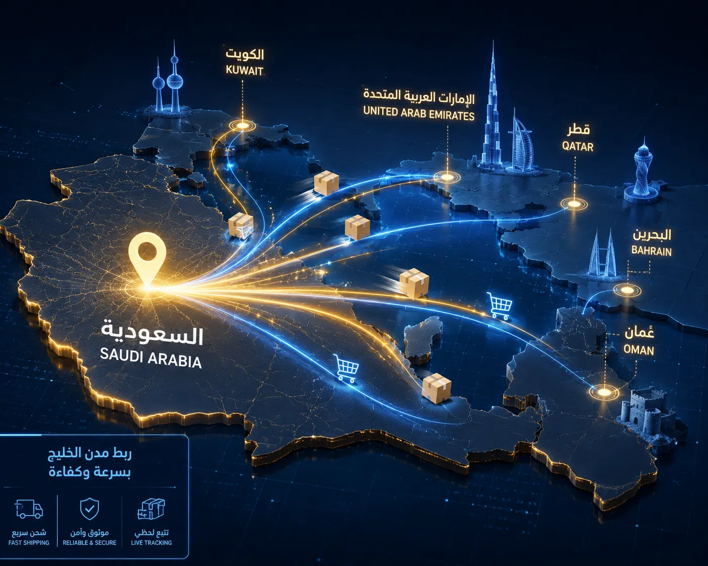 الدليل العملي للبيع للخليج: كيف تتوسع بمتجرك وتدير الشحن الدولي من سلة وزد؟