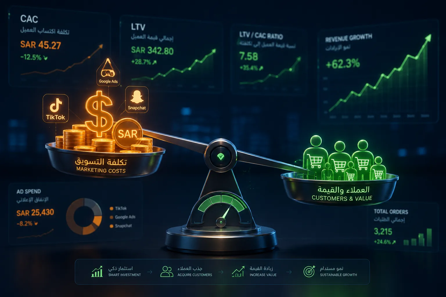 كيف تحسب "تكلفة الاستحواذ على العميل" (CAC) وهل إعلاناتك مربحة فعلاً؟