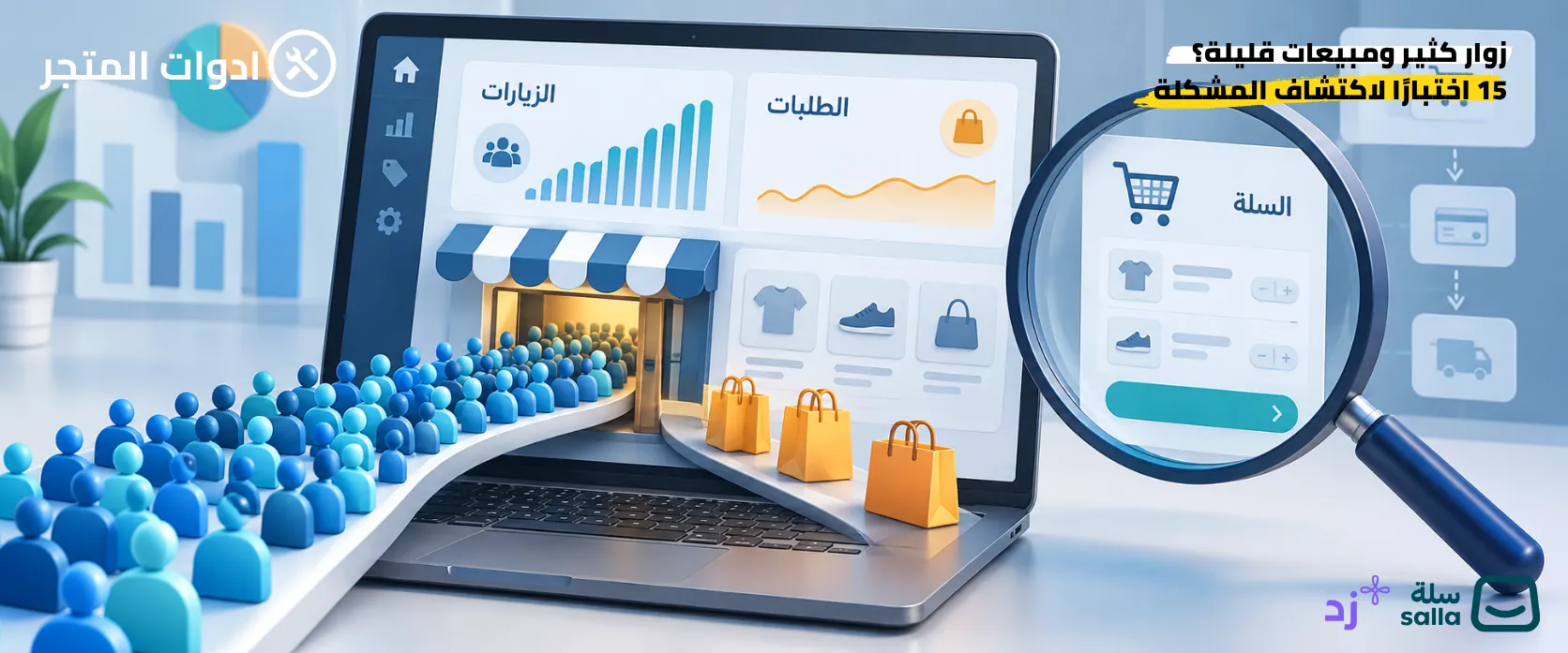 زوار متجرك كثير ومبيعاتك قليلة؟ 15 اختبارًا لاكتشاف المشكلة الحقيقية